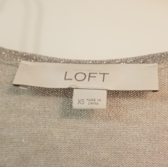 Ann Taylor Loft Shimmering Gold Zipper Cardigan XS - Picture 4 of 7